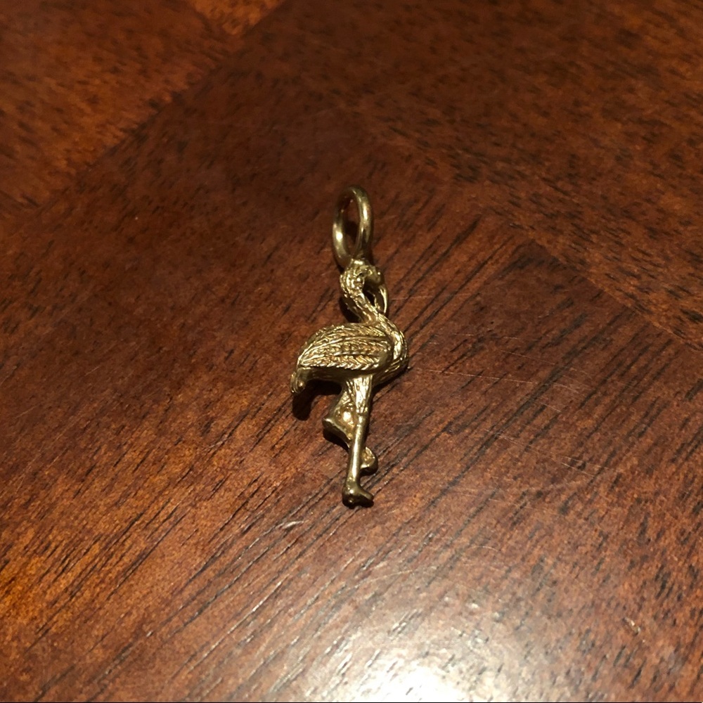 Gold flamingo charm